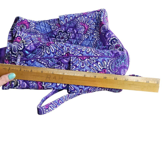 Vera Bradley Drawstring Backpack Lilac Tapestry Medium Tote Buckle Straps Purple - Picture 5 of 12